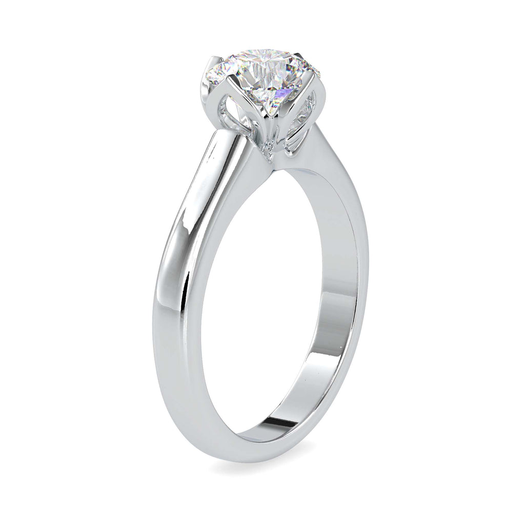 Moissanite solitaire Alice silver engagement ring for women