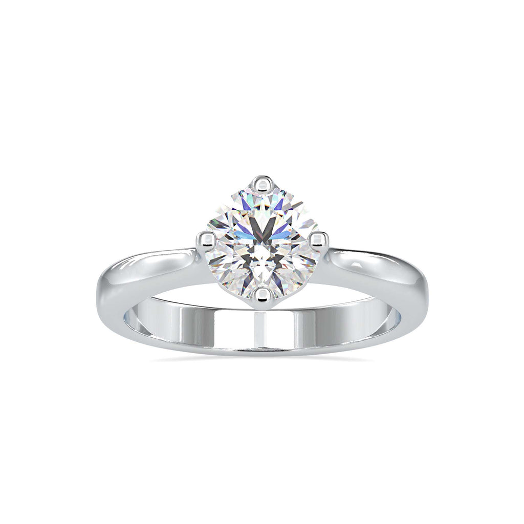 Moissanite solitaire Mia silver ring for wife
