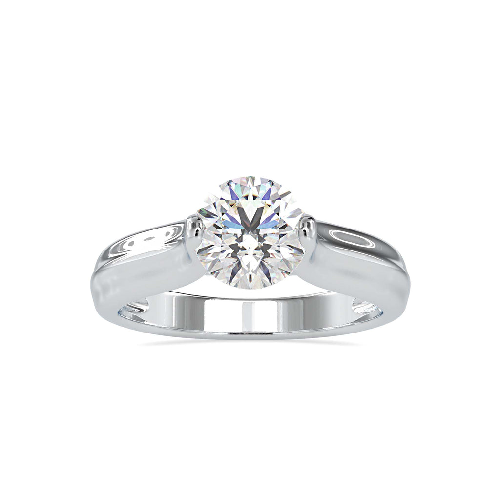 Moissanite solitaire Samara silver ring for women