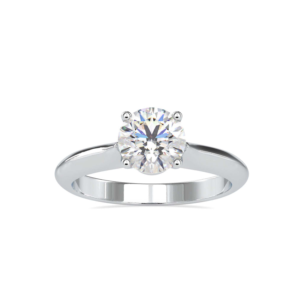 Moissanite solitaire Amorist silver engagement ring for women