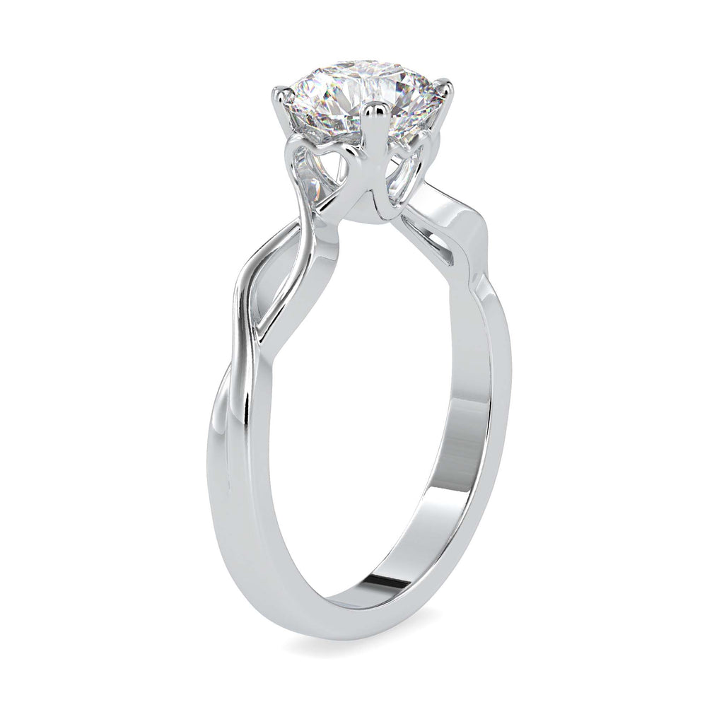 Moissanite solitaire Swirly silver ring design