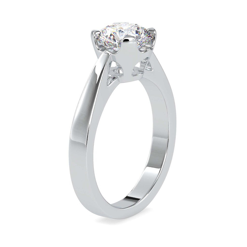 Moissanite solitaire Sheer silver ring for wife