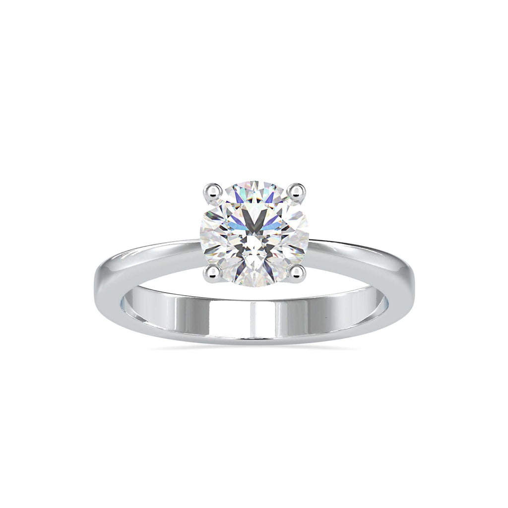 Moissanite solitaire Causeway silver engagement ring for women
