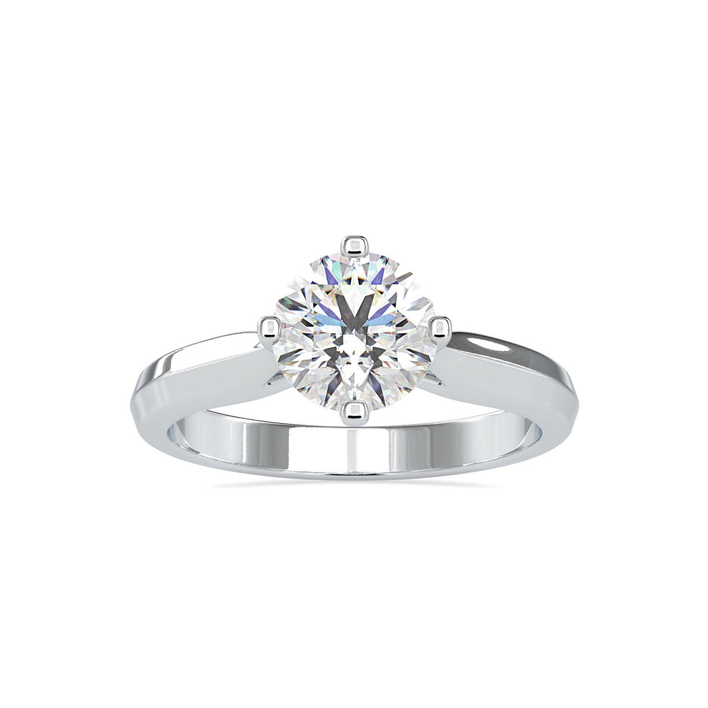 Moissanite solitaire Kelly silver ring for wife