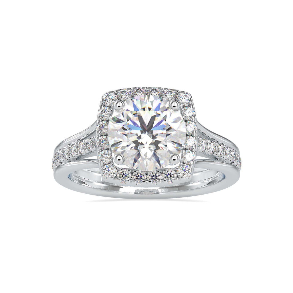 Moissanite solitaire Everly silver ring for women