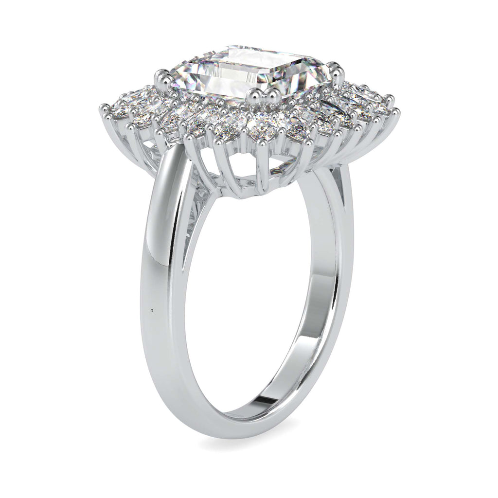 Moissanite solitaire Shied silver ring for women