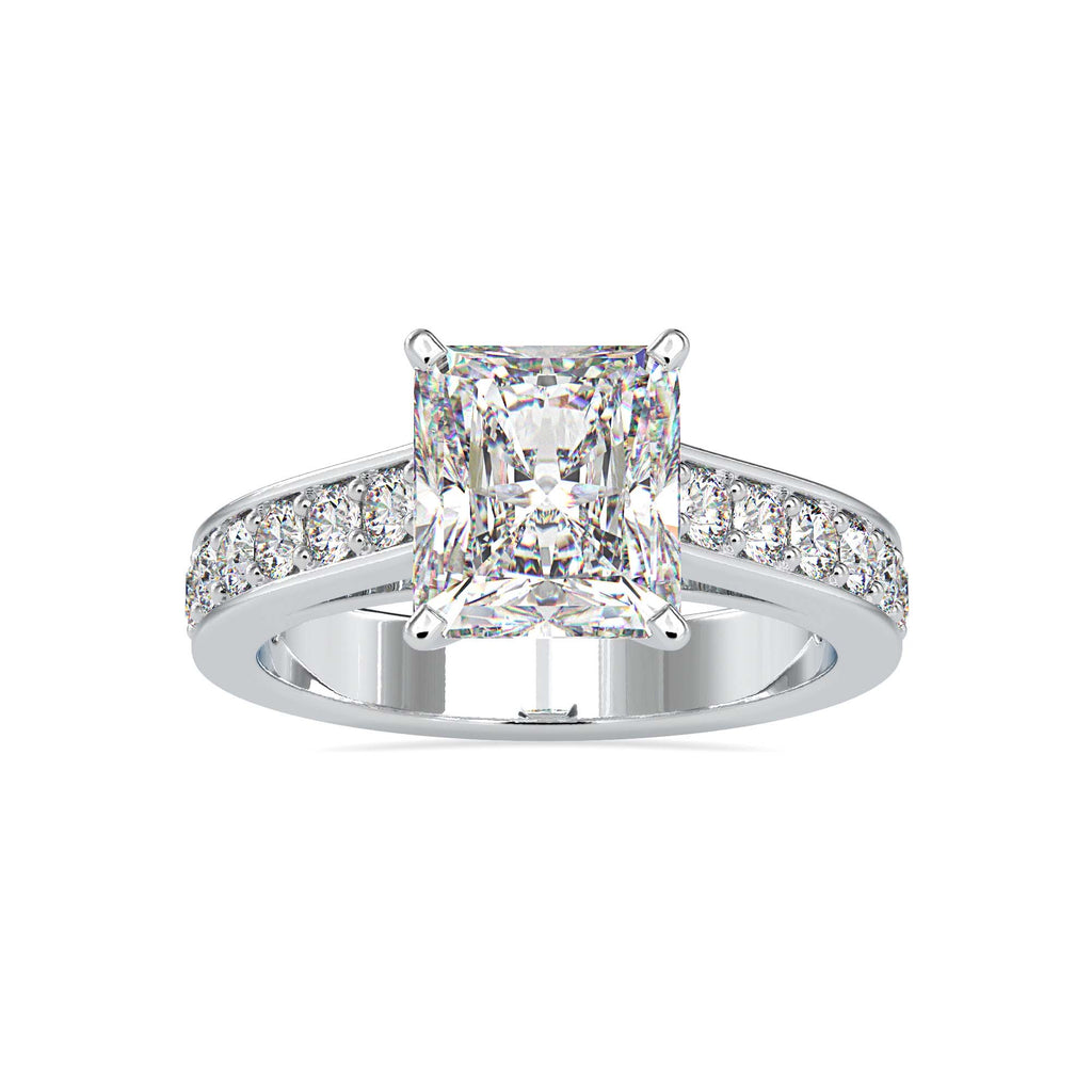Moissanite solitaire Hazel silver ring for wife