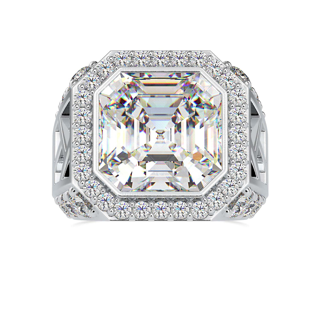 Moissanite solitaire Avert silver engagement ring for women
