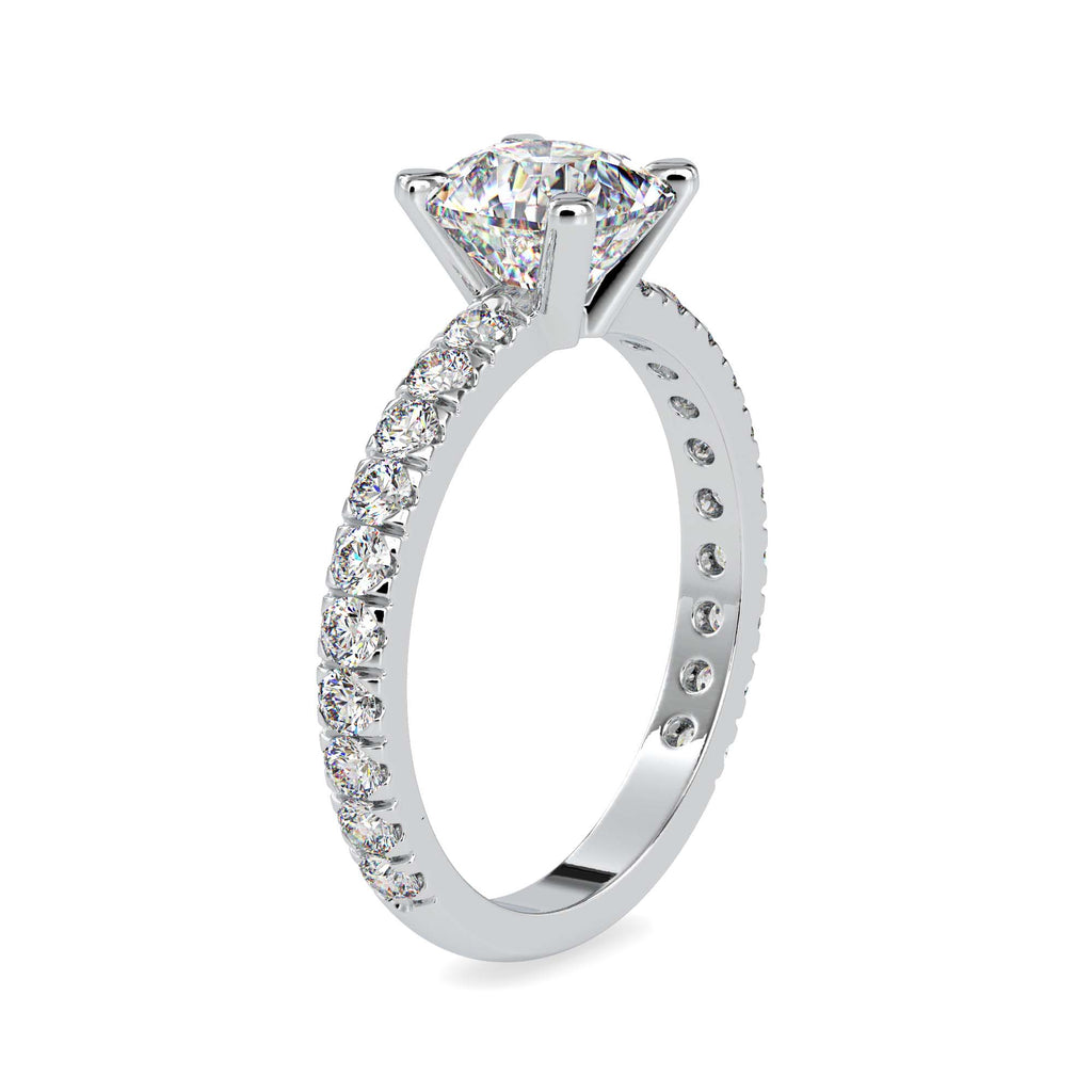 Moissanite solitaire Weave silver ring design