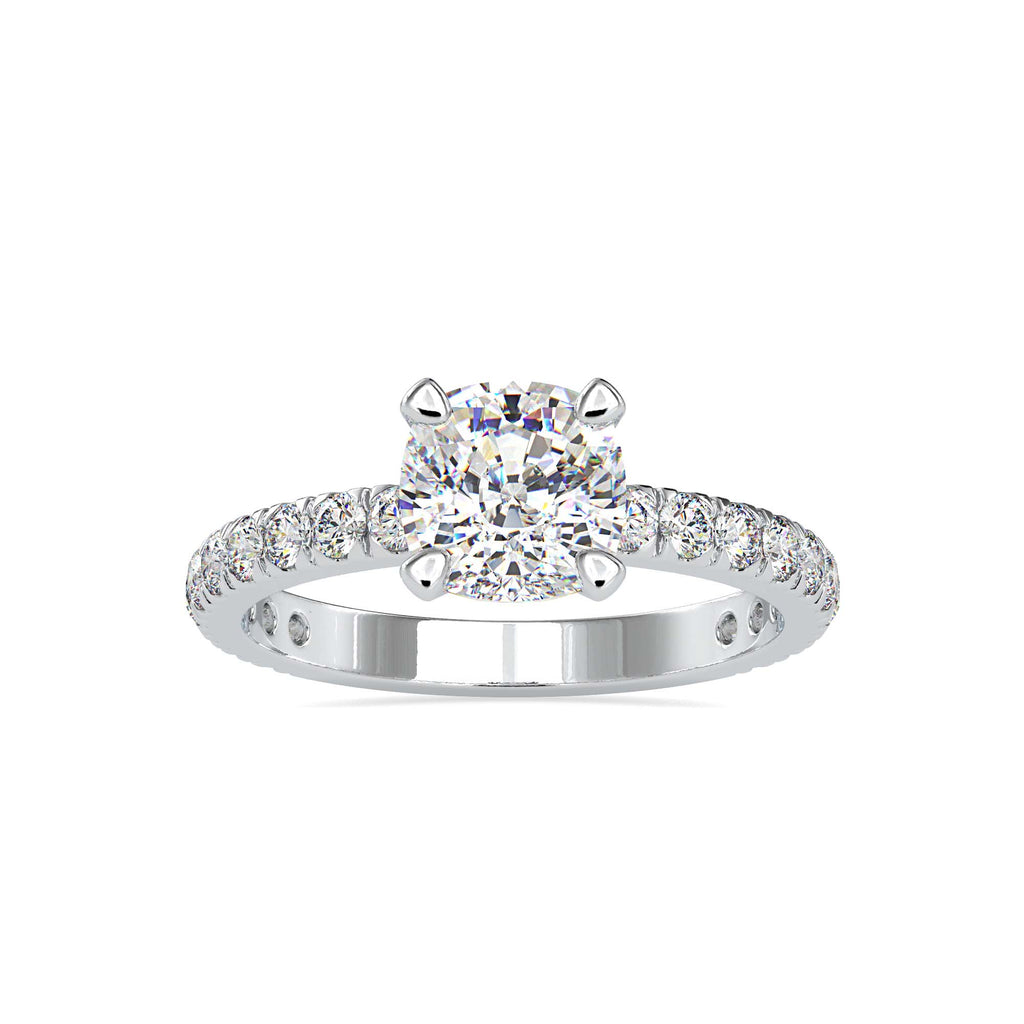 Moissanite solitaire Weave silver ring design