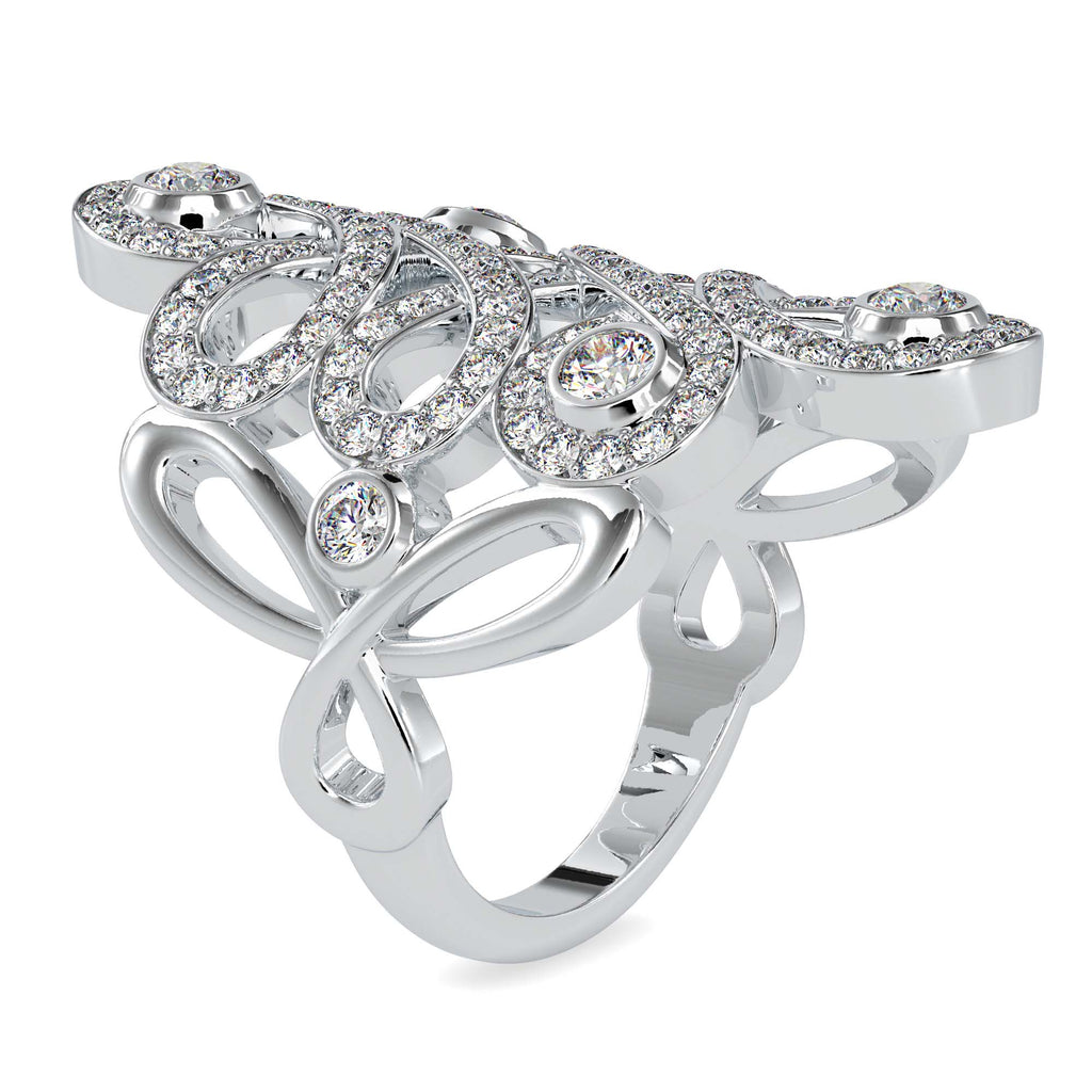 Moissanite solitaire Shrinking silver ring for women