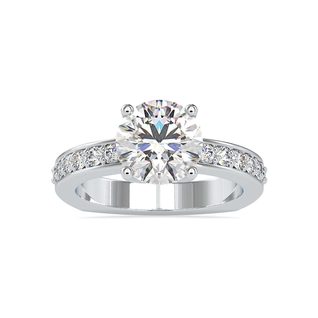 Moissanite solitaire Petite silver ring for women