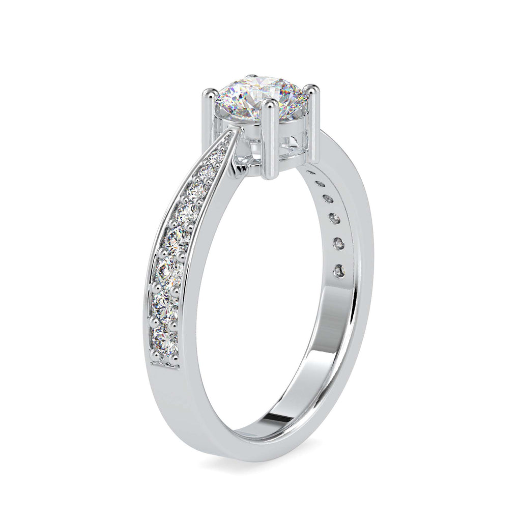 Moissanite solitaire Volt silver engagement ring for women