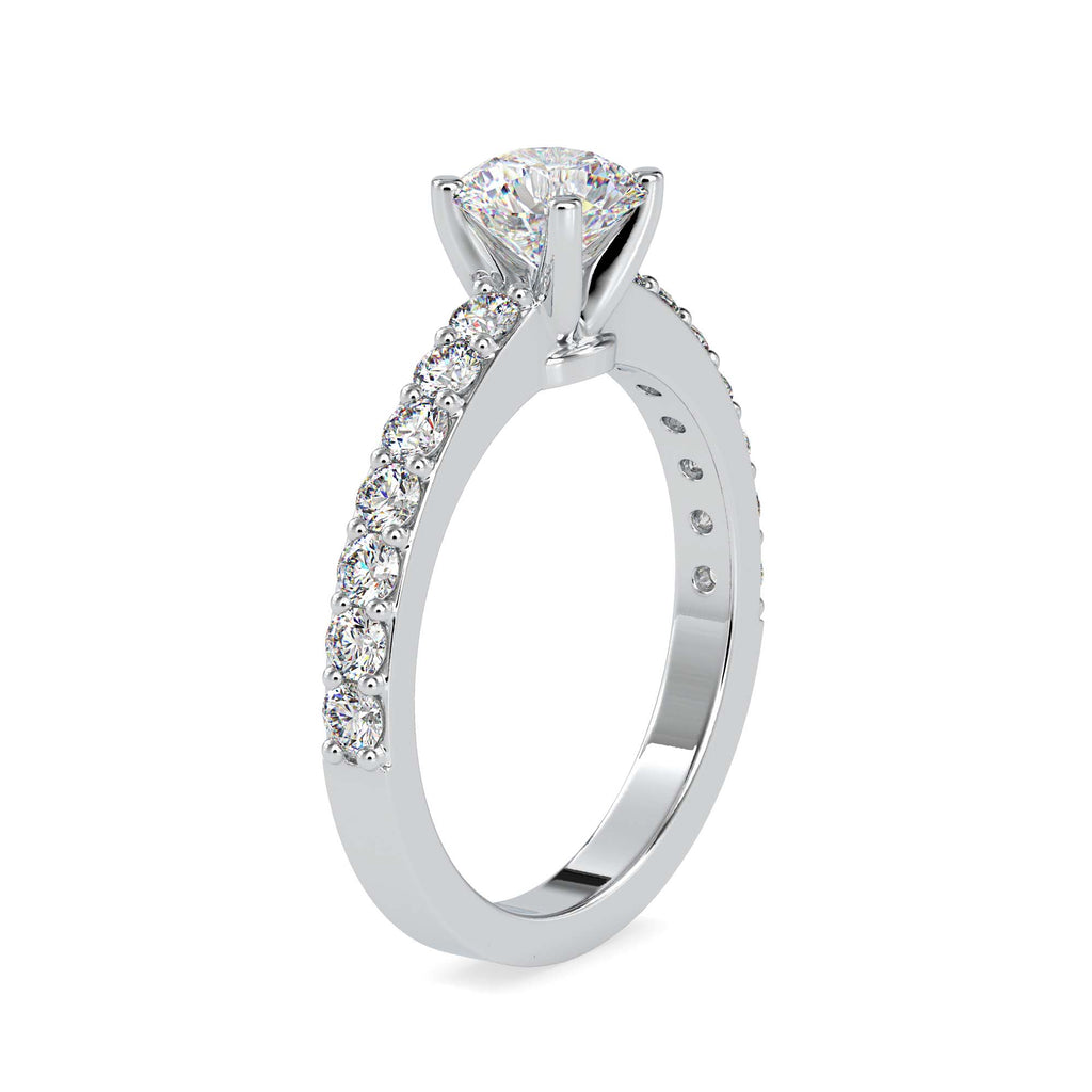 Moissanite solitaire Glitter silver ring for wife