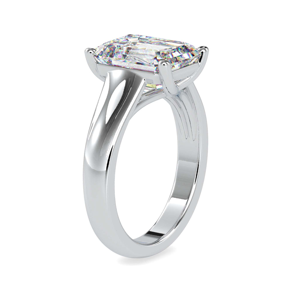 Moissanite solitaire Paradise silver ring for wife