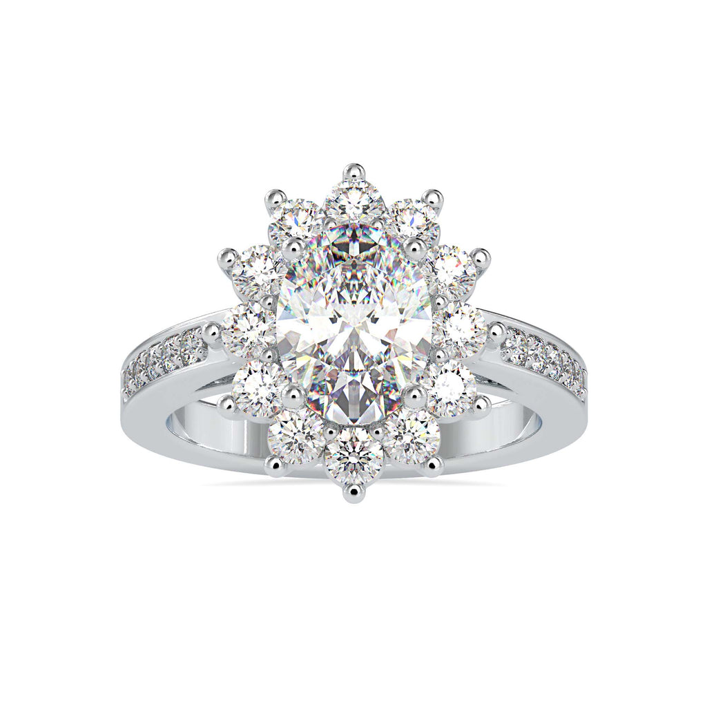 Moissanite solitaire Orchid silver ring for women