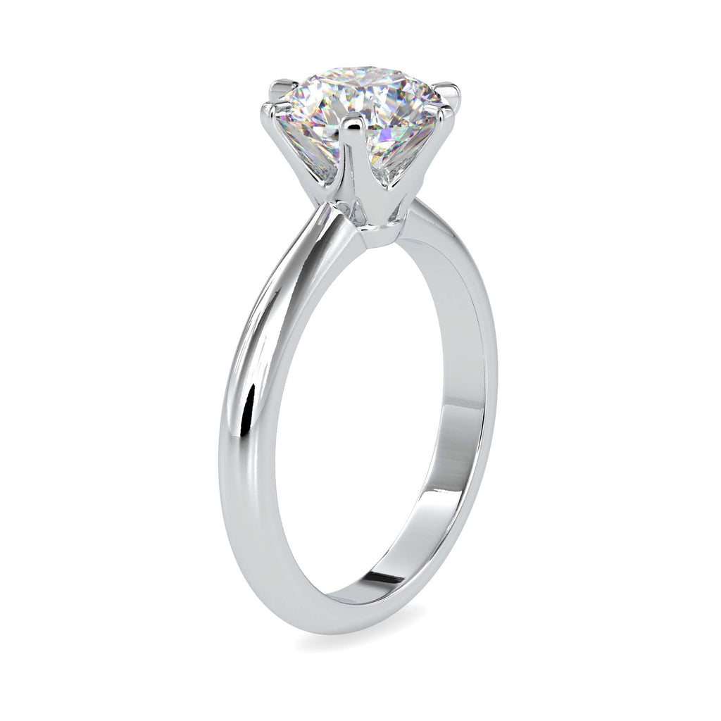 Moissanite solitaire Freesia silver engagement ring for women