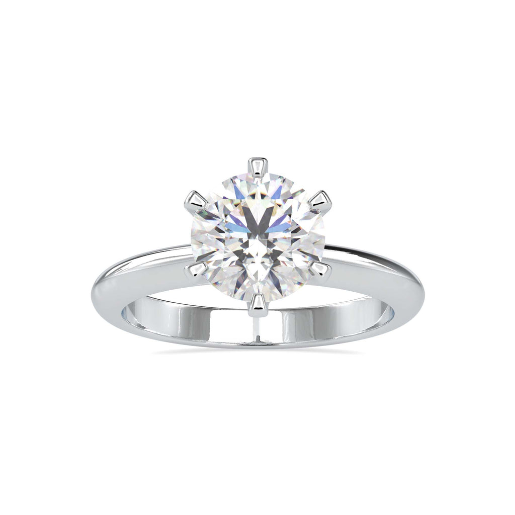 Moissanite solitaire Freesia silver engagement ring for women
