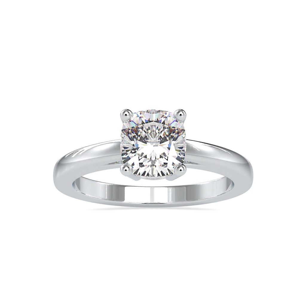 Moissanite solitaire Decal silver ring for wife