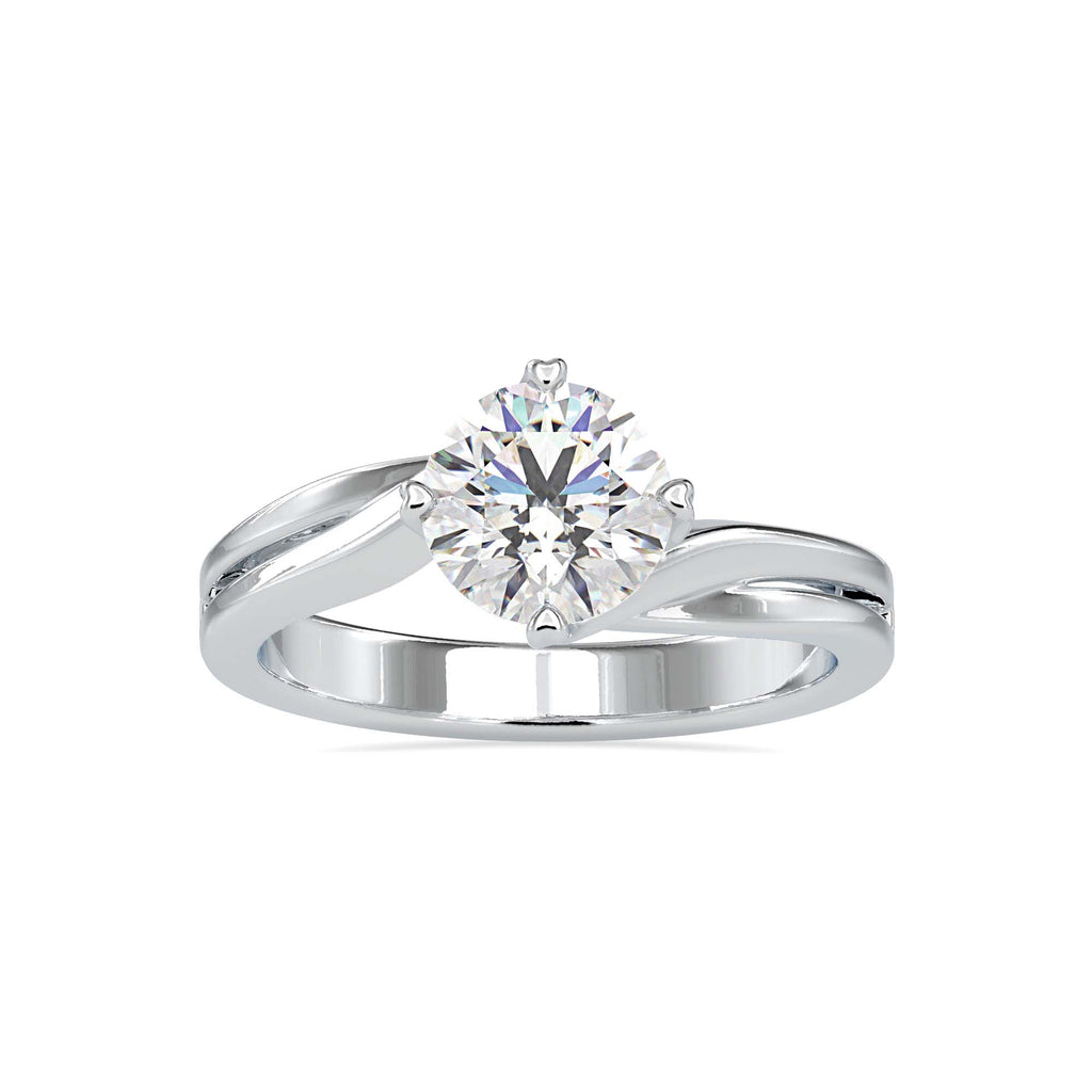 Moissanite solitaire Ellan  silver engagement ring for women