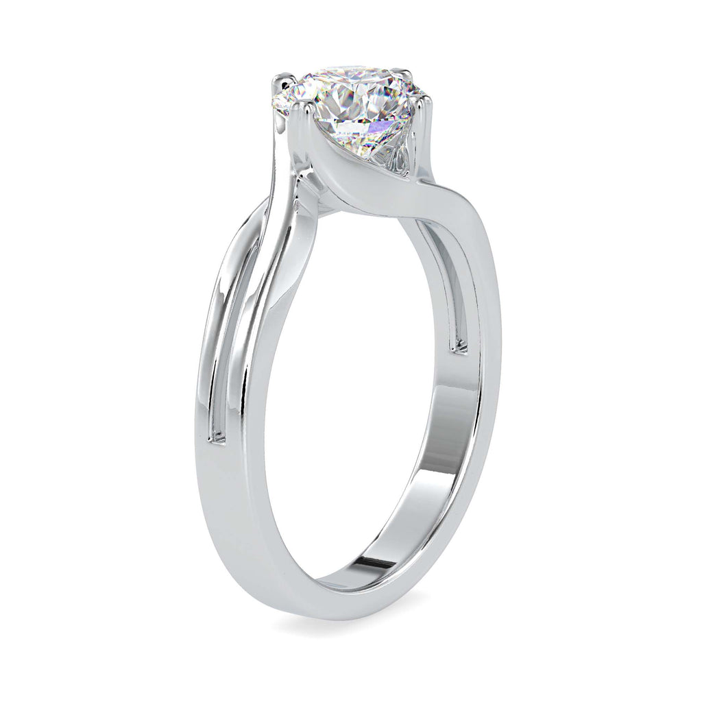 Moissanite solitaire Ellan  silver engagement ring for women