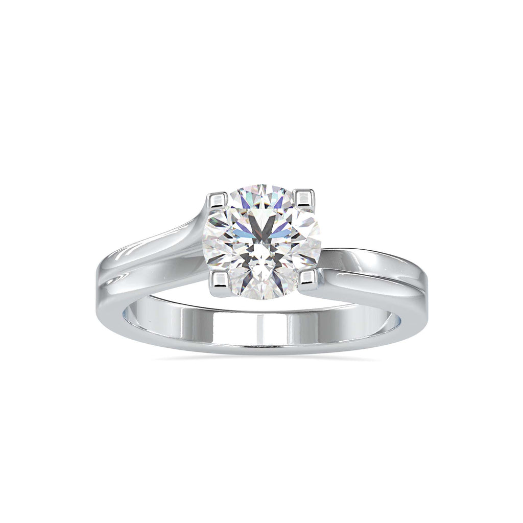 Moissanite solitaire Jade silver ring for wife