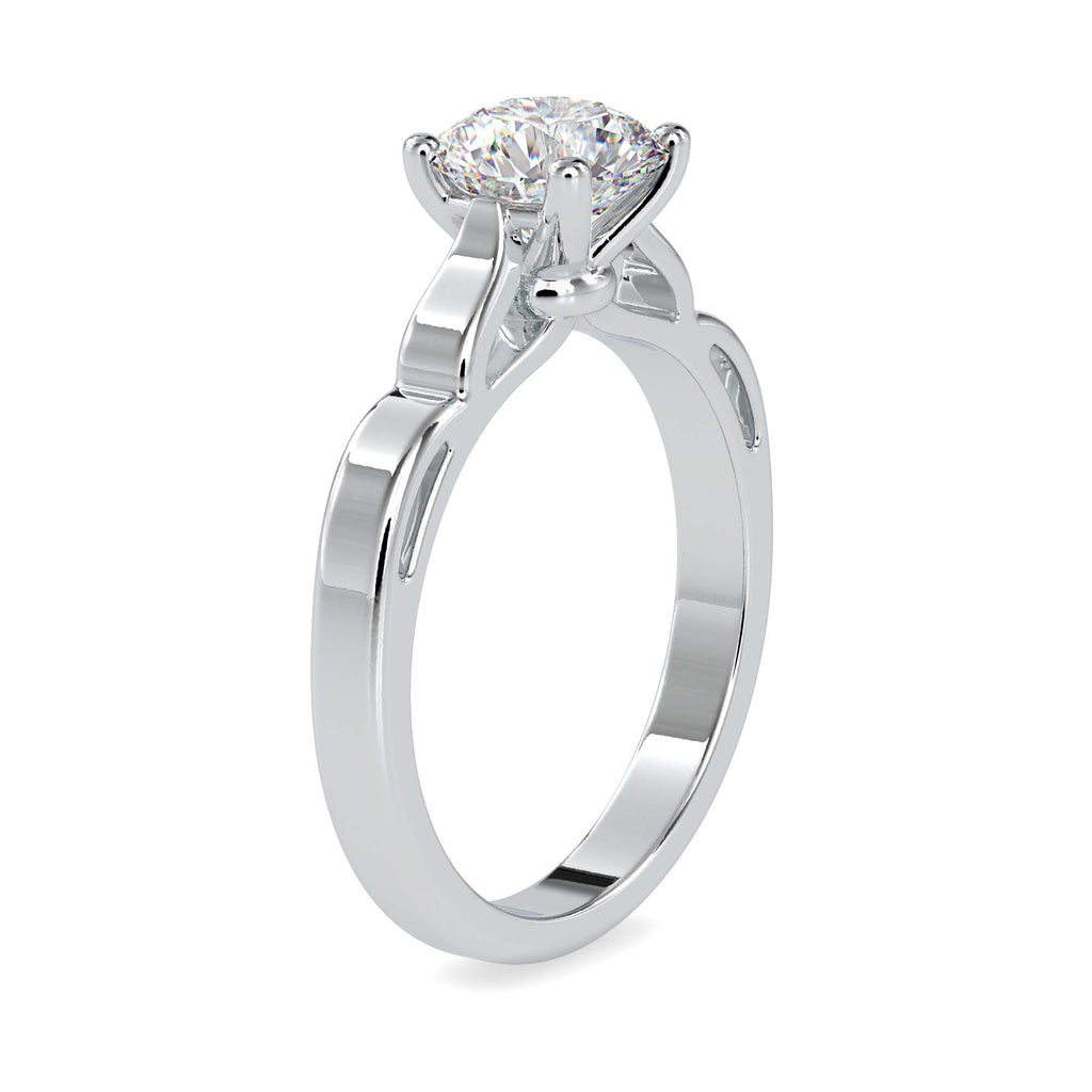 Moissanite solitaire Margaret silver engagement ring for women