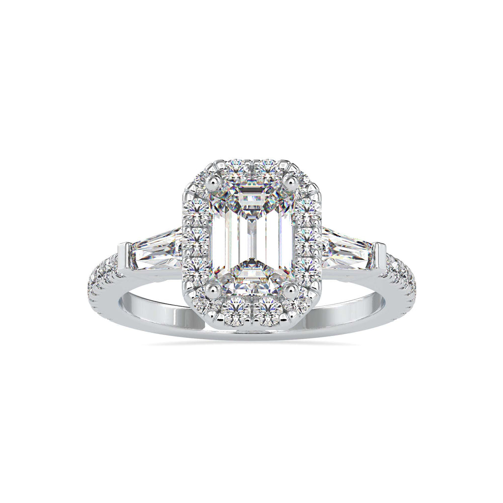 Moissanite solitaire Enchanting silver engagement ring for women