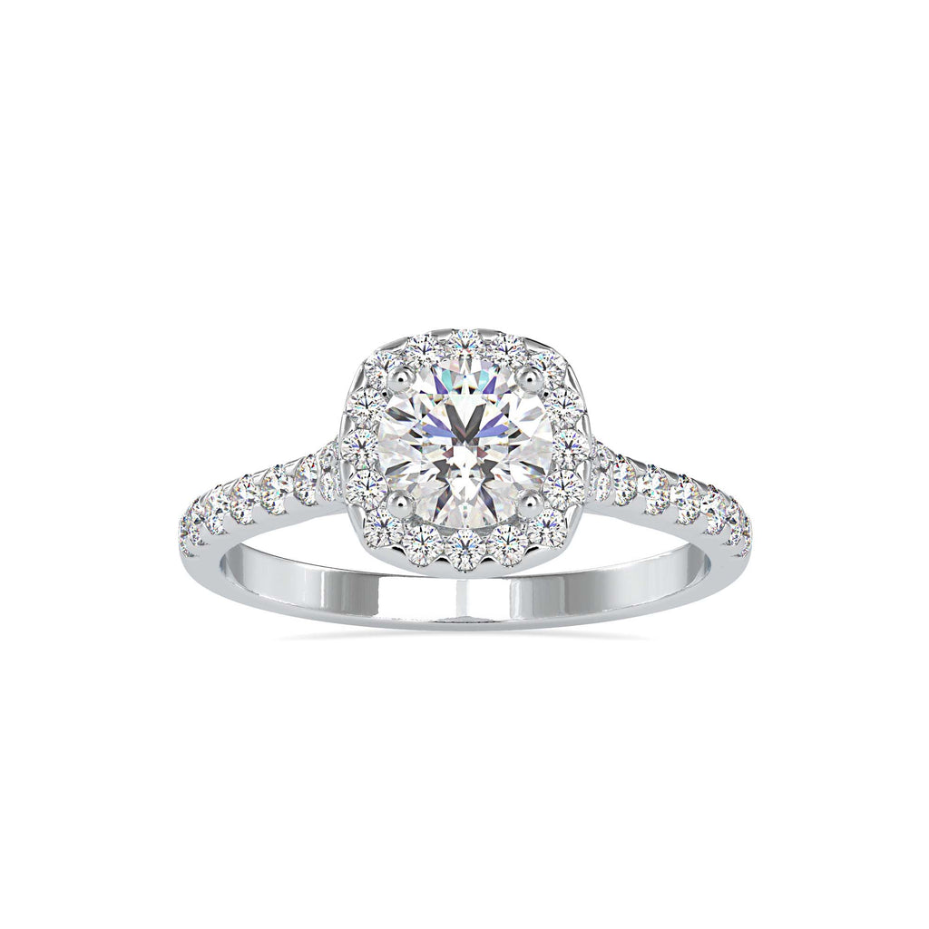 Moissanite solitaire Gracy silver engagement ring for women