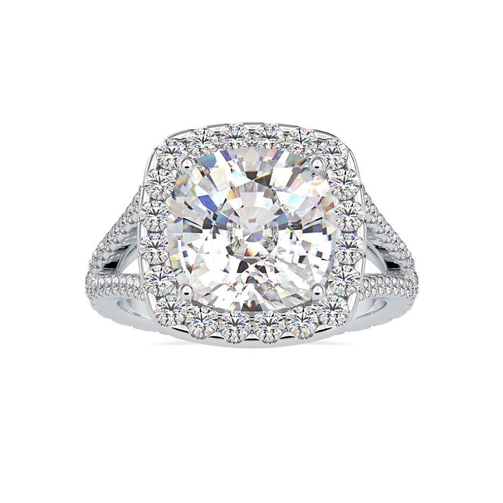 Edhas 7.05ct Round Moissanite Halo Ring for women by Cutiefy