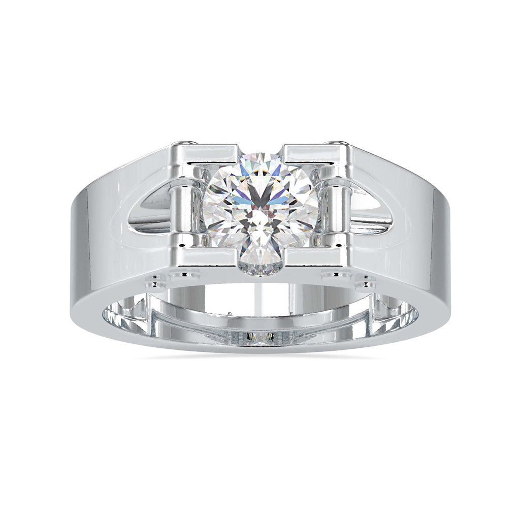 Moissanite solitaire Jordan silver engagement ring for women