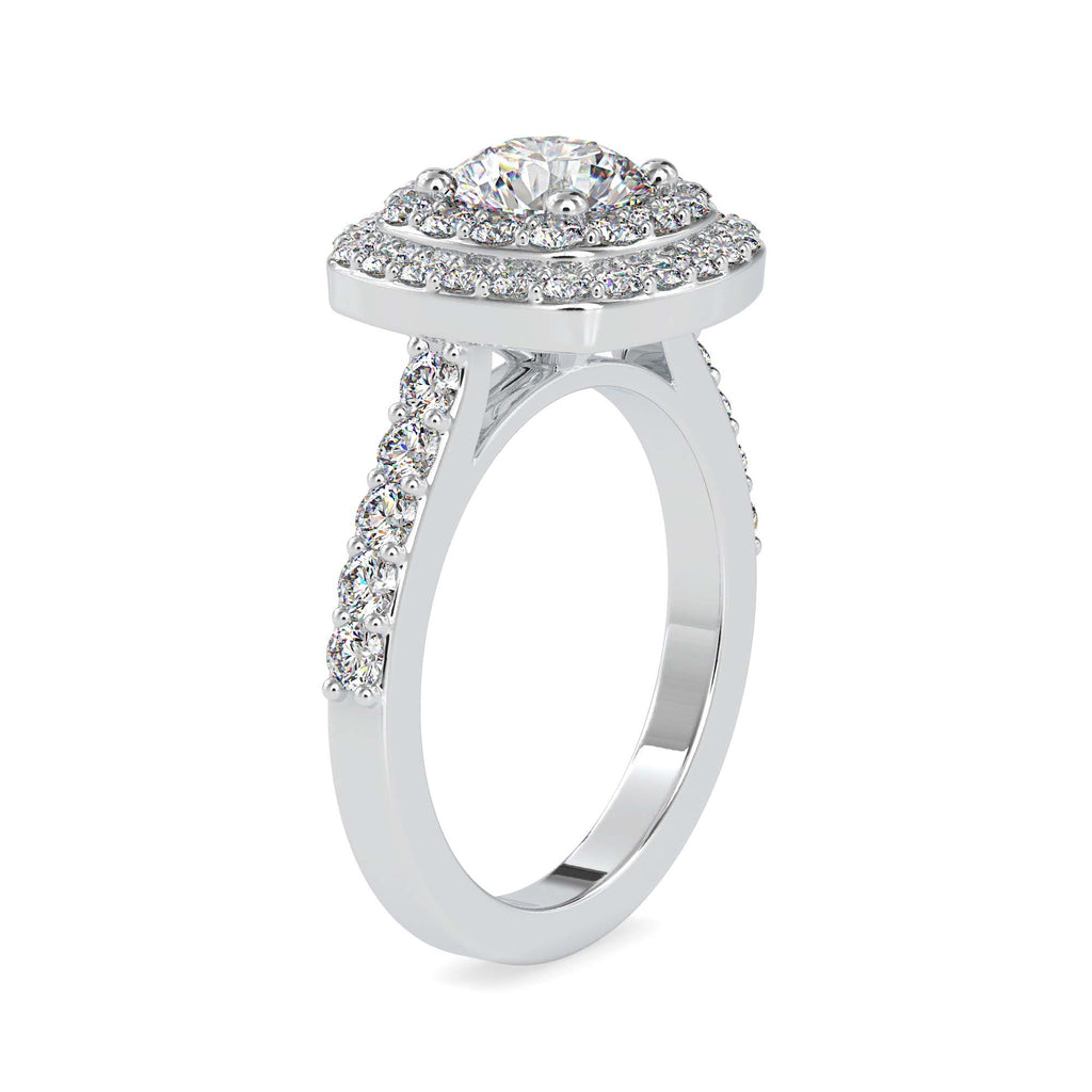 Moissanite solitaire Dual silver ring design