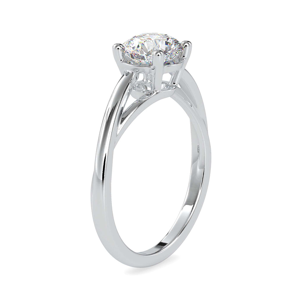 Moissanite solitaire Melaine silver engagement ring for women