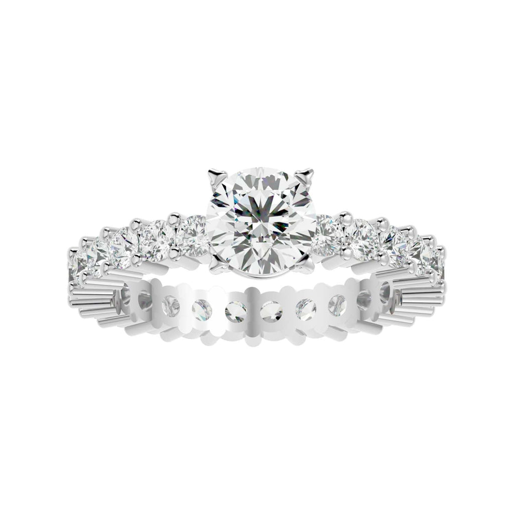 Moissanite solitaire Hailey silver engagement ring for women