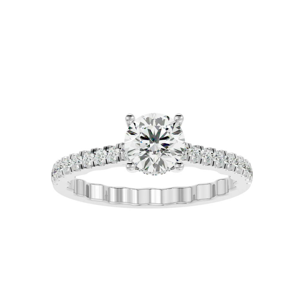 Moissanite solitaire Sencilla silver engagement ring for women