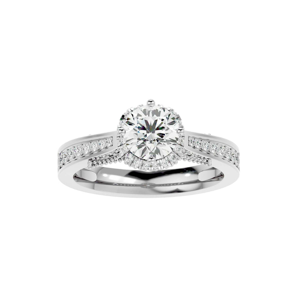 Moissanite solitaire Jane silver engagement ring for women