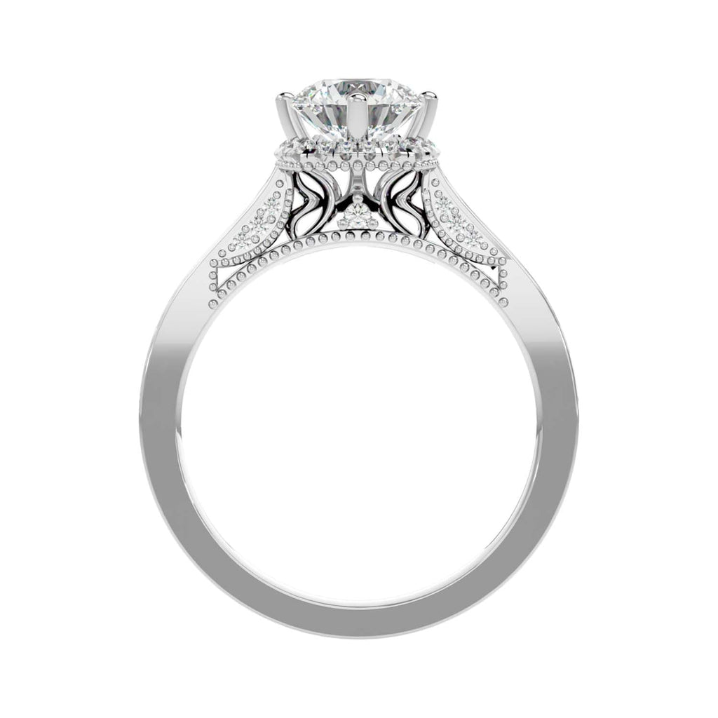 Moissanite solitaire Jane silver engagement ring for women