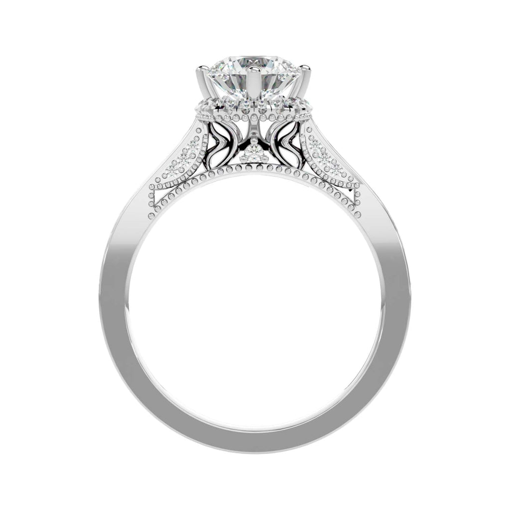 Jane 1.291ct Round Moissanite Halo Ring for women by Cutiefy