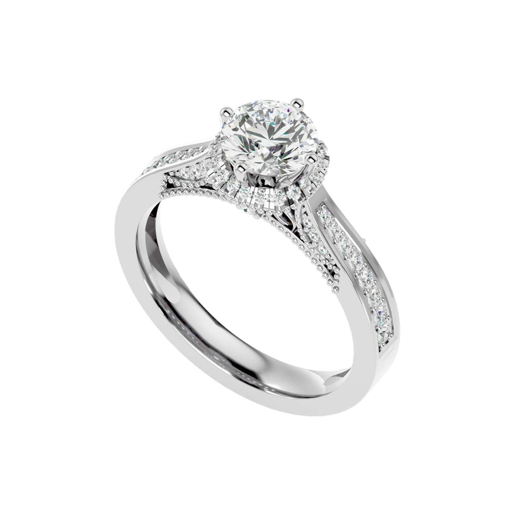 Moissanite solitaire Jane silver engagement ring for women