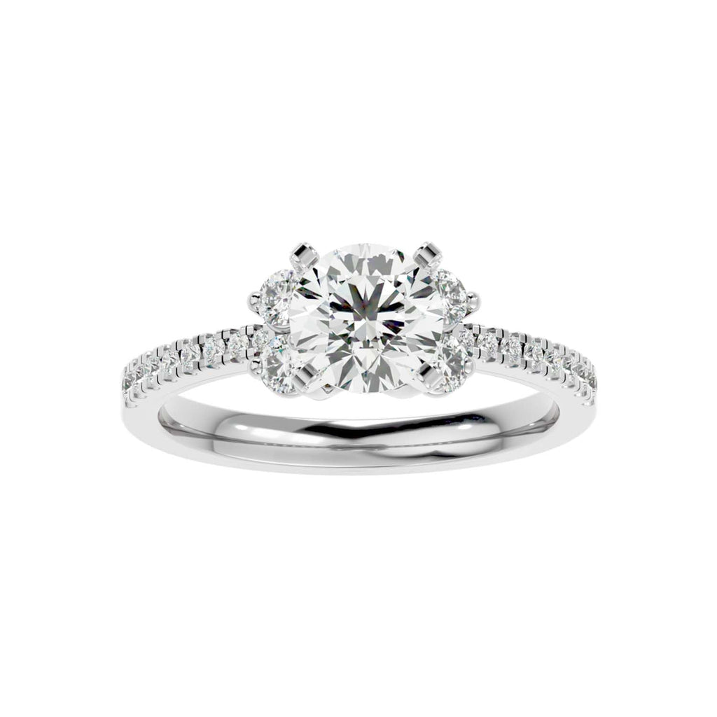 Moissanite solitaire Alba silver ring for wife