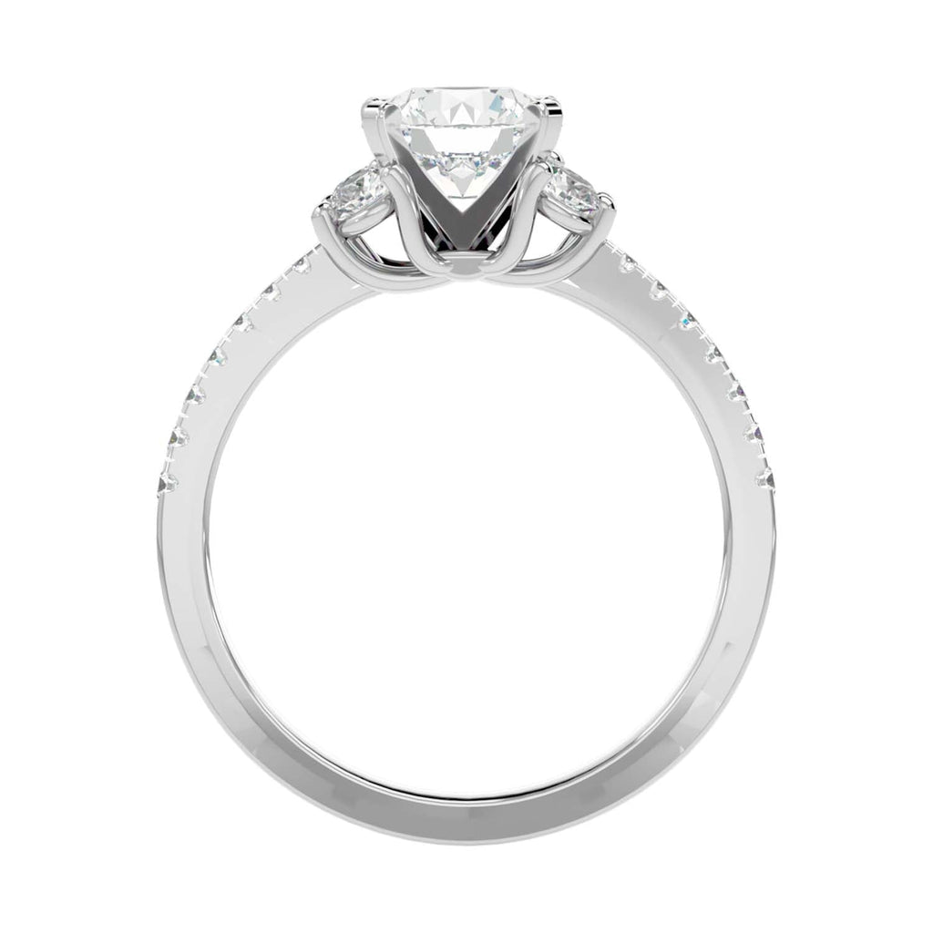 Moissanite solitaire Alba silver ring for wife