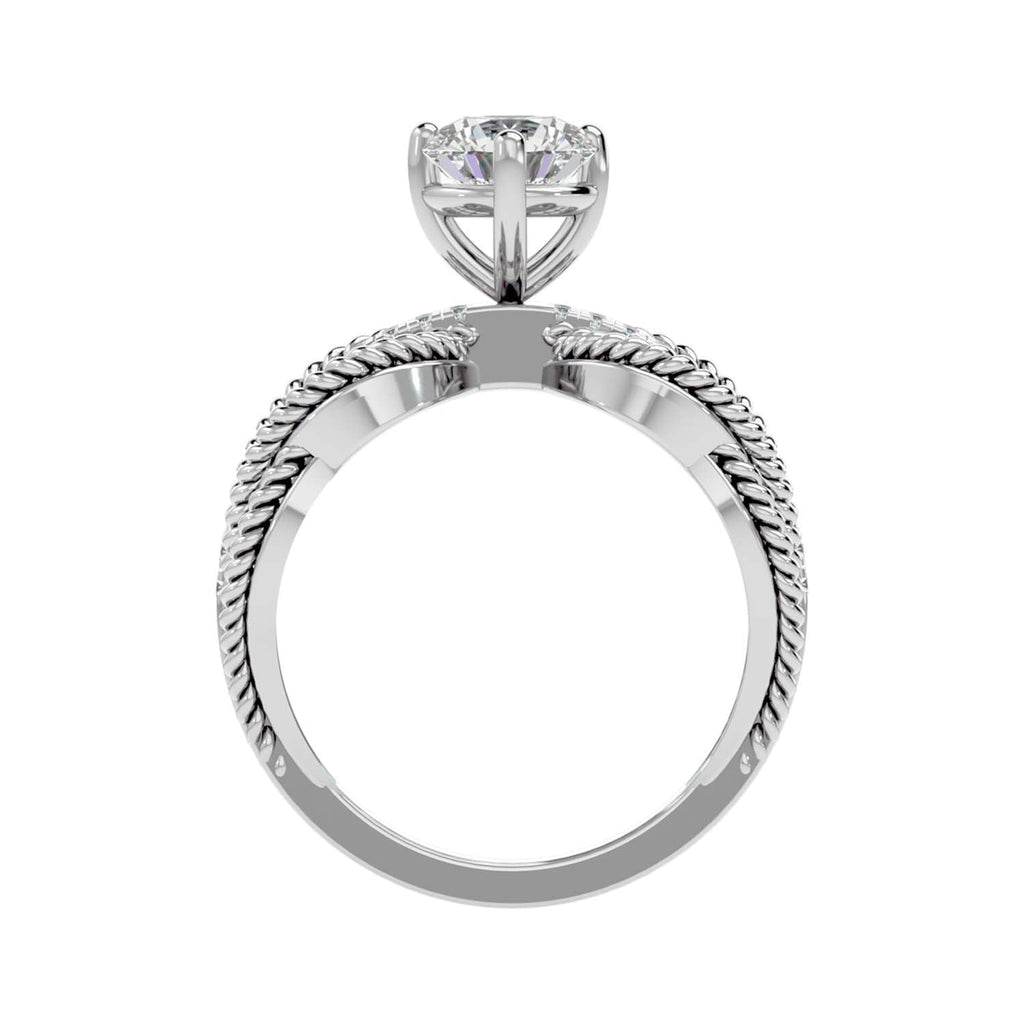 Moissanite solitaire Bruni silver ring design