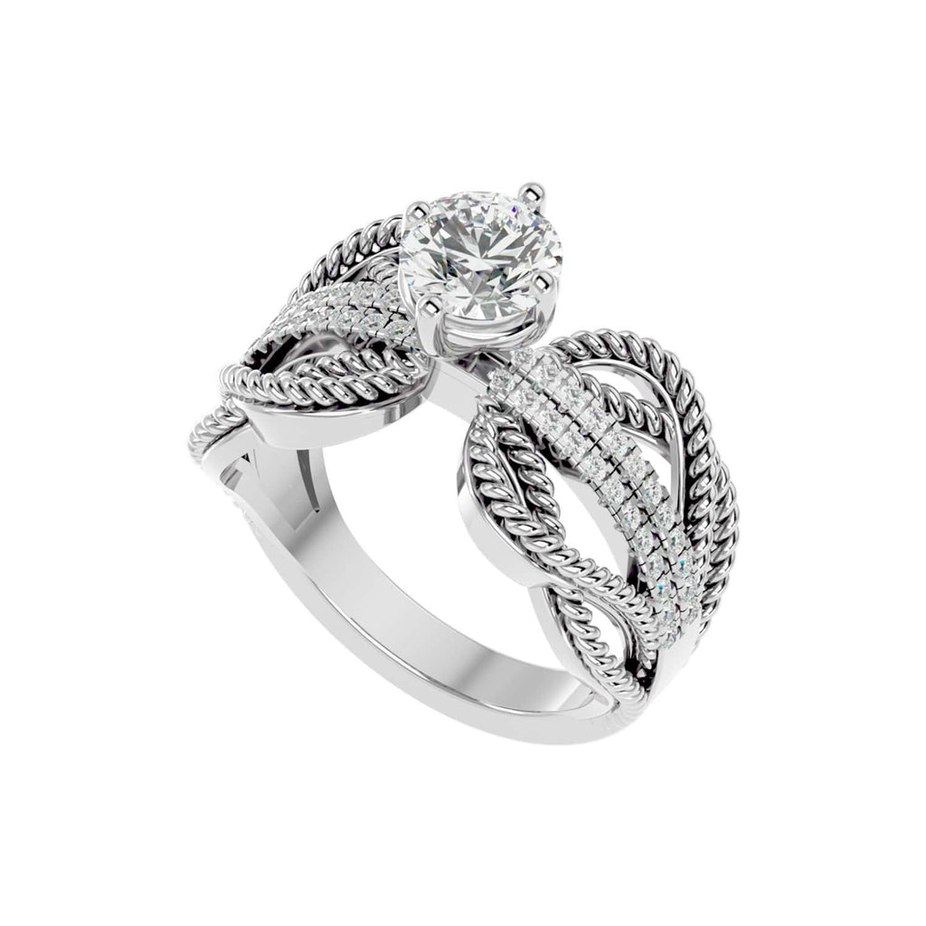 Bruni round cut moissanite ring for women Cutiefy Bruni moissanite solitaire ring india Cutiefy