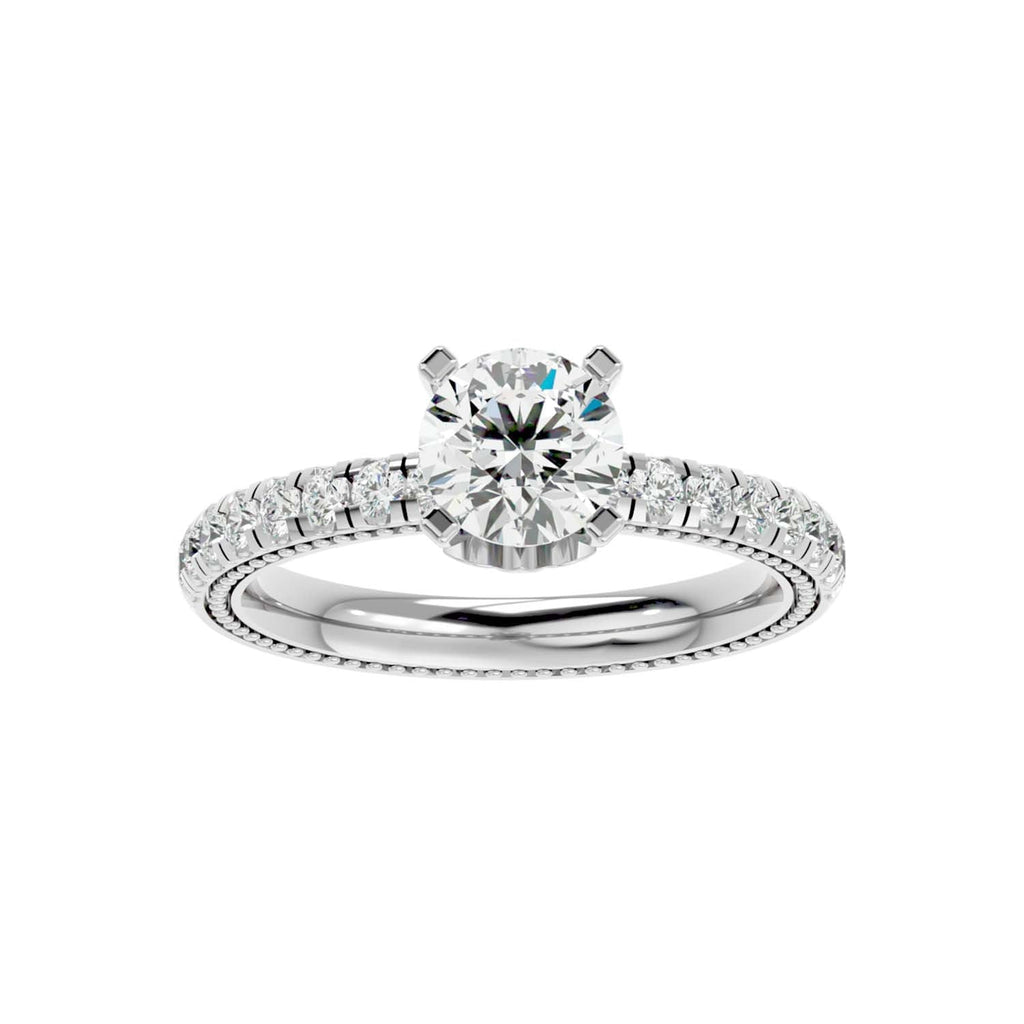 Moissanite solitaire Steffi silver ring for wife