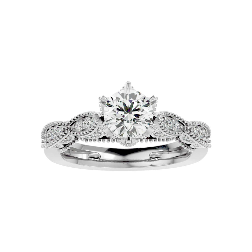 Grinny 1.269ct Round Moissanite Engagement Ring for women by Cutiefy