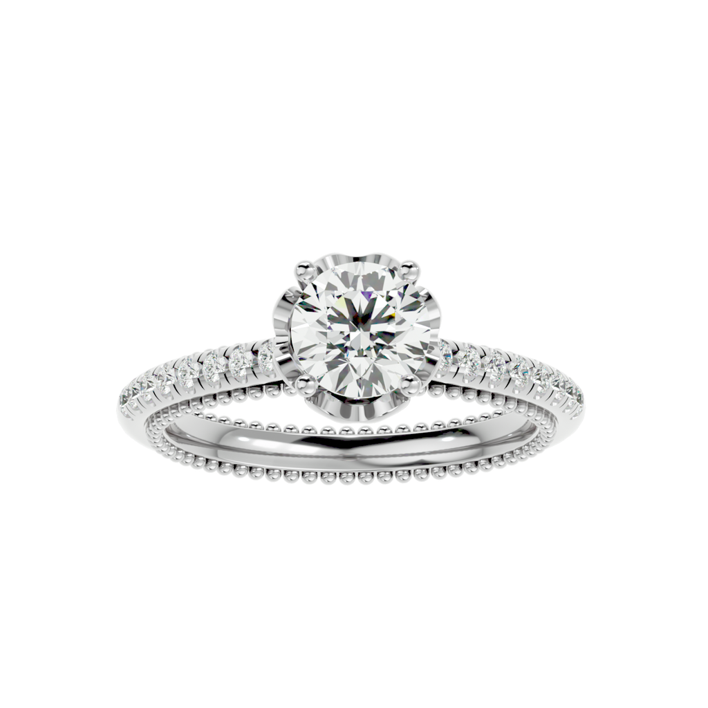 Moissanite solitaire Xila silver ring for wife