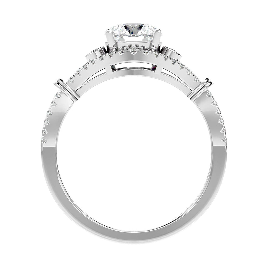 Moissanite solitaire Vega silver engagement ring for women