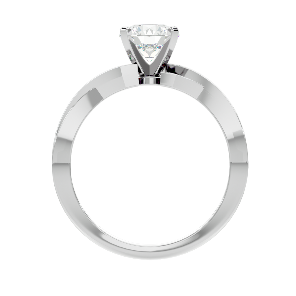 Moissanite solitaire Tourbillon silver engagement ring for women