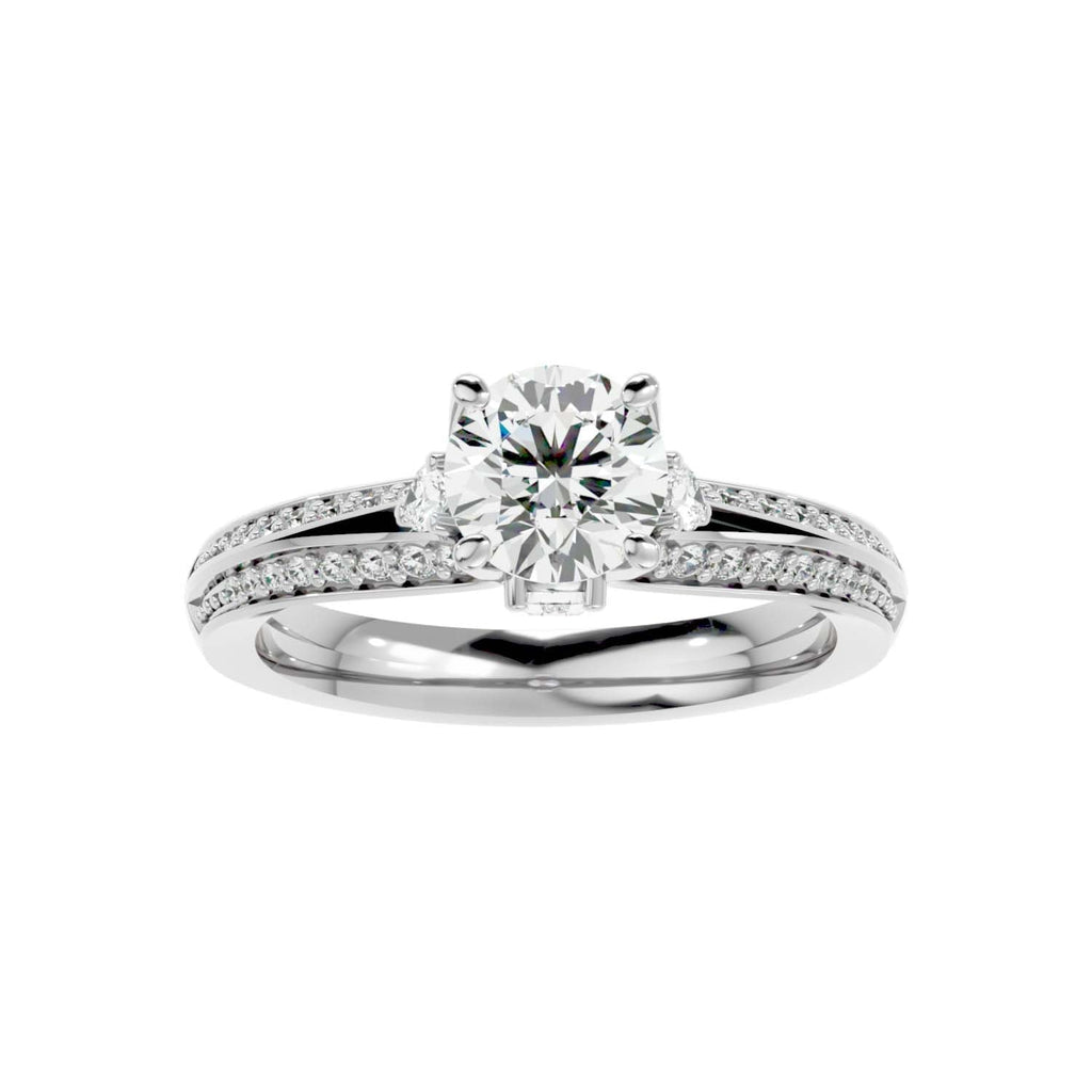 Moissanite solitaire Twine silver ring design
