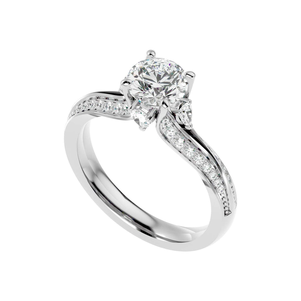Moissanite solitaire Twine silver ring design